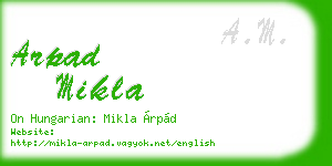 arpad mikla business card